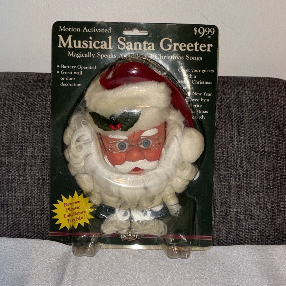 Vintage Motion Activated Musical Santa Greeter Speaks & Plays 3 Christmas Songs